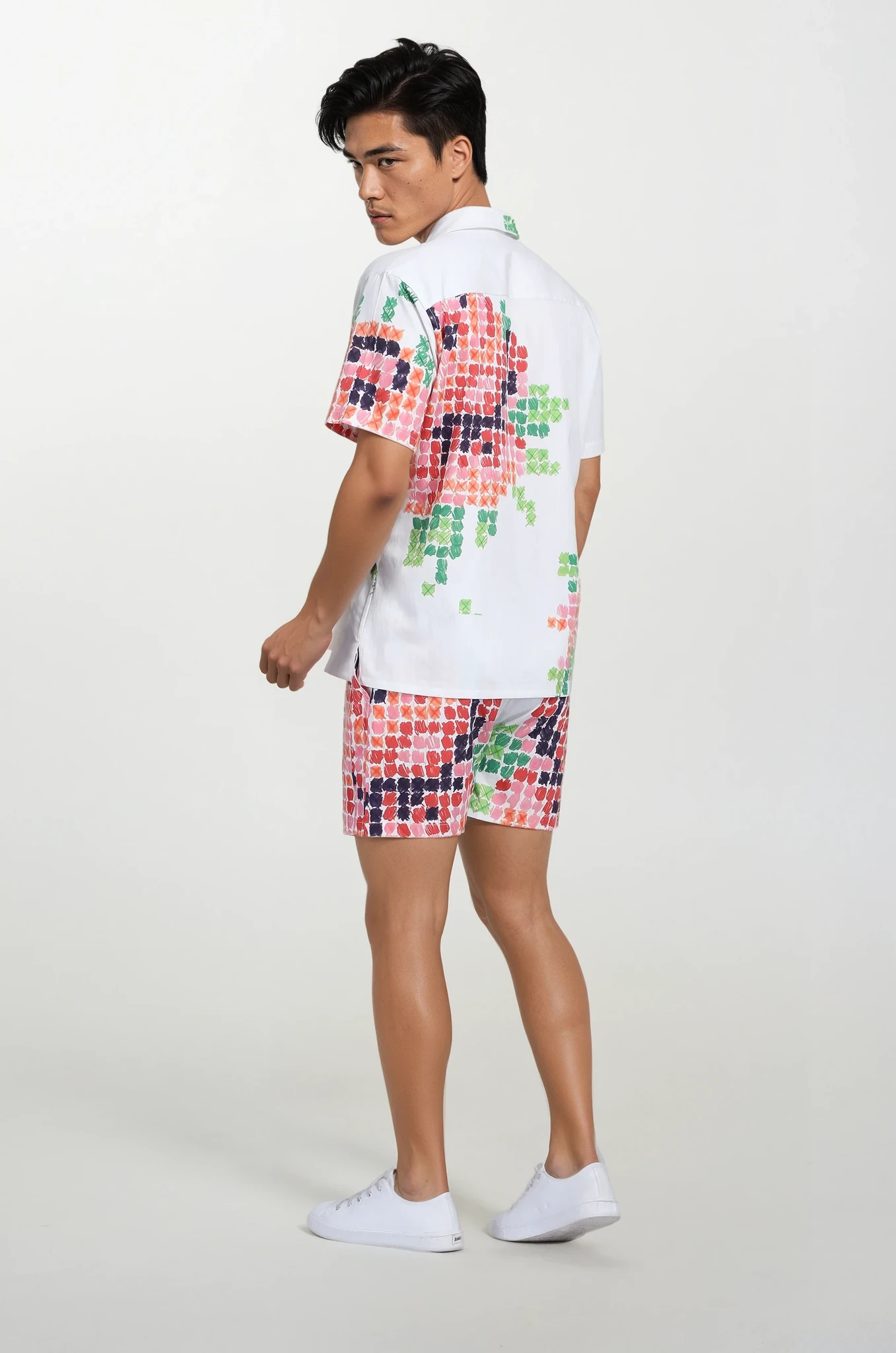 Le Jardin Pixele White Luxury Shirts for Men