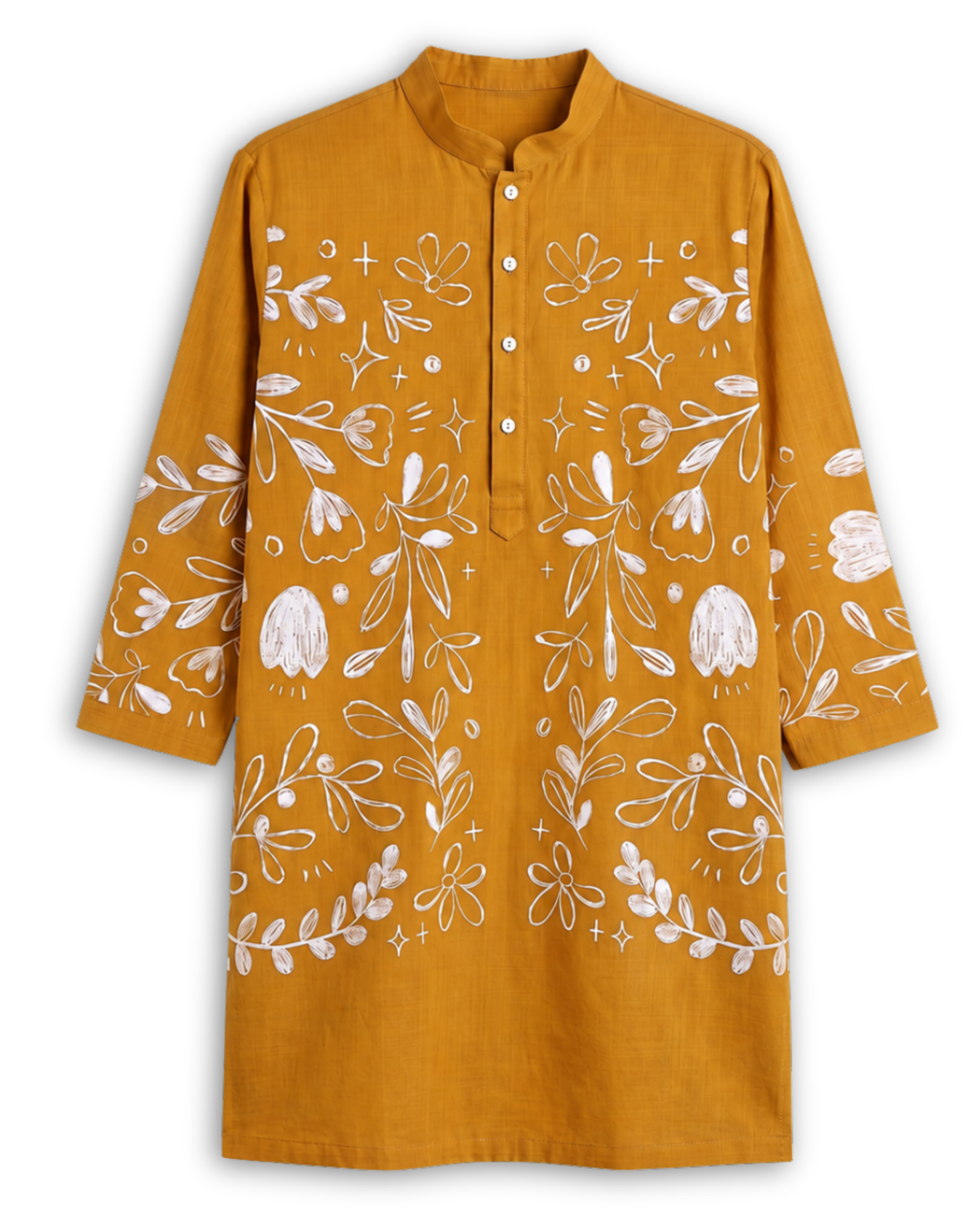Flowerchild Kurta Yellow Men