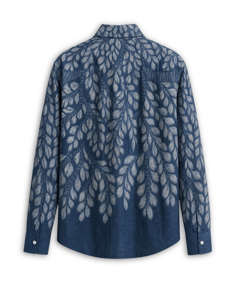 Gond Leaf — Shirt Men - Blue - Naymish Designs