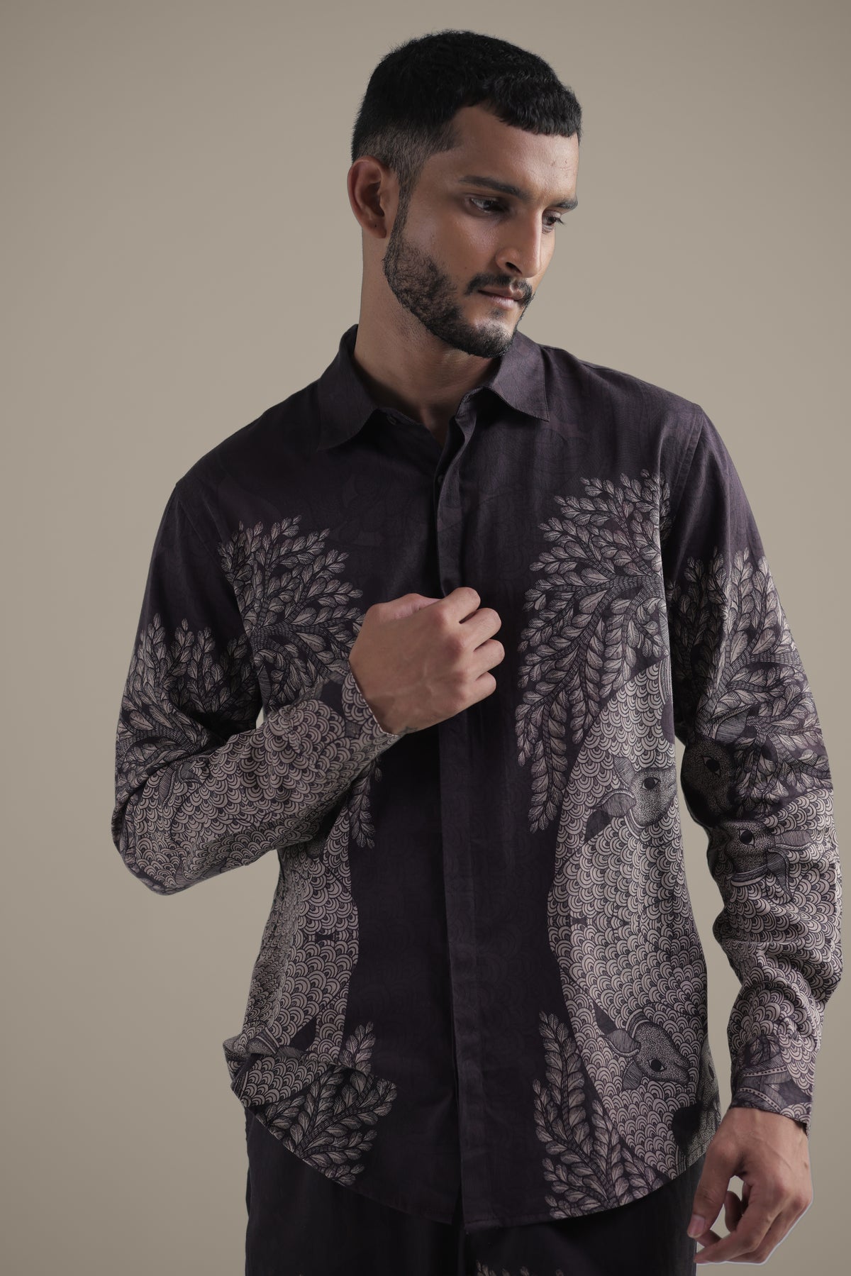Gond Tree of Life Coord Set - Men - Brown - Giza Cotton