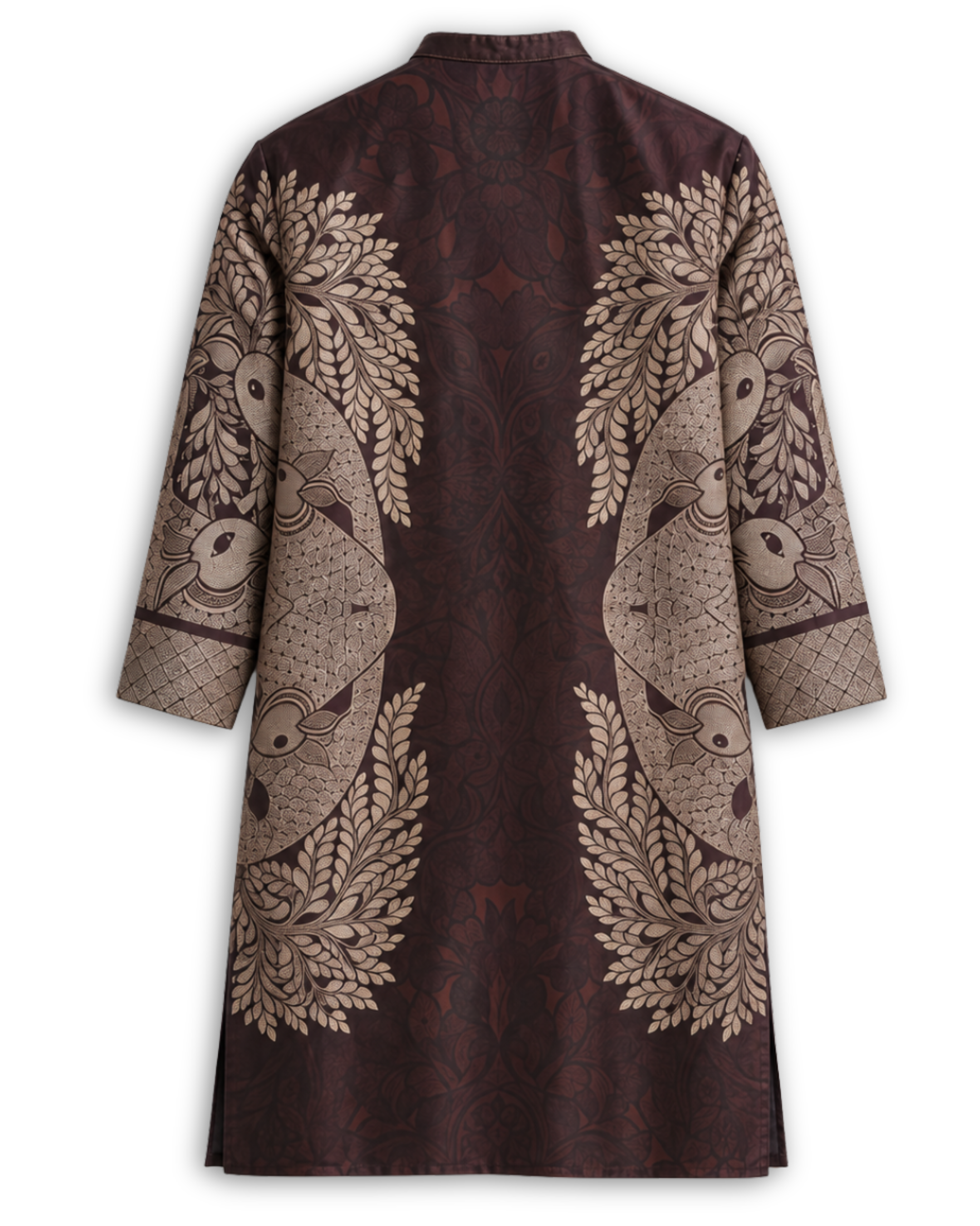 Gond Life Women Kurta Brown 3 quarter sleeves