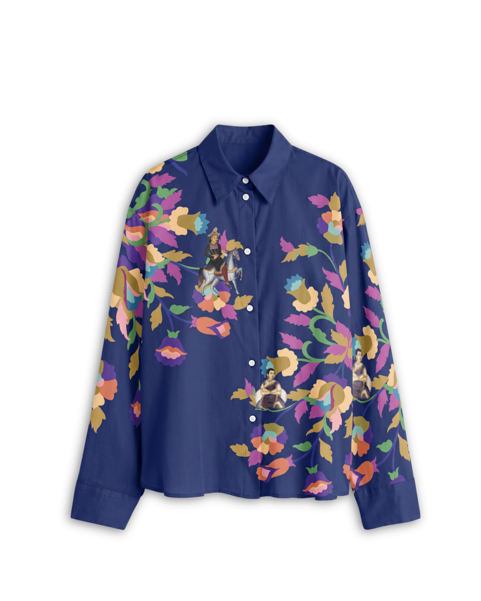 Kalighat Floral Graffit Shirt Women - Naymish Designs
