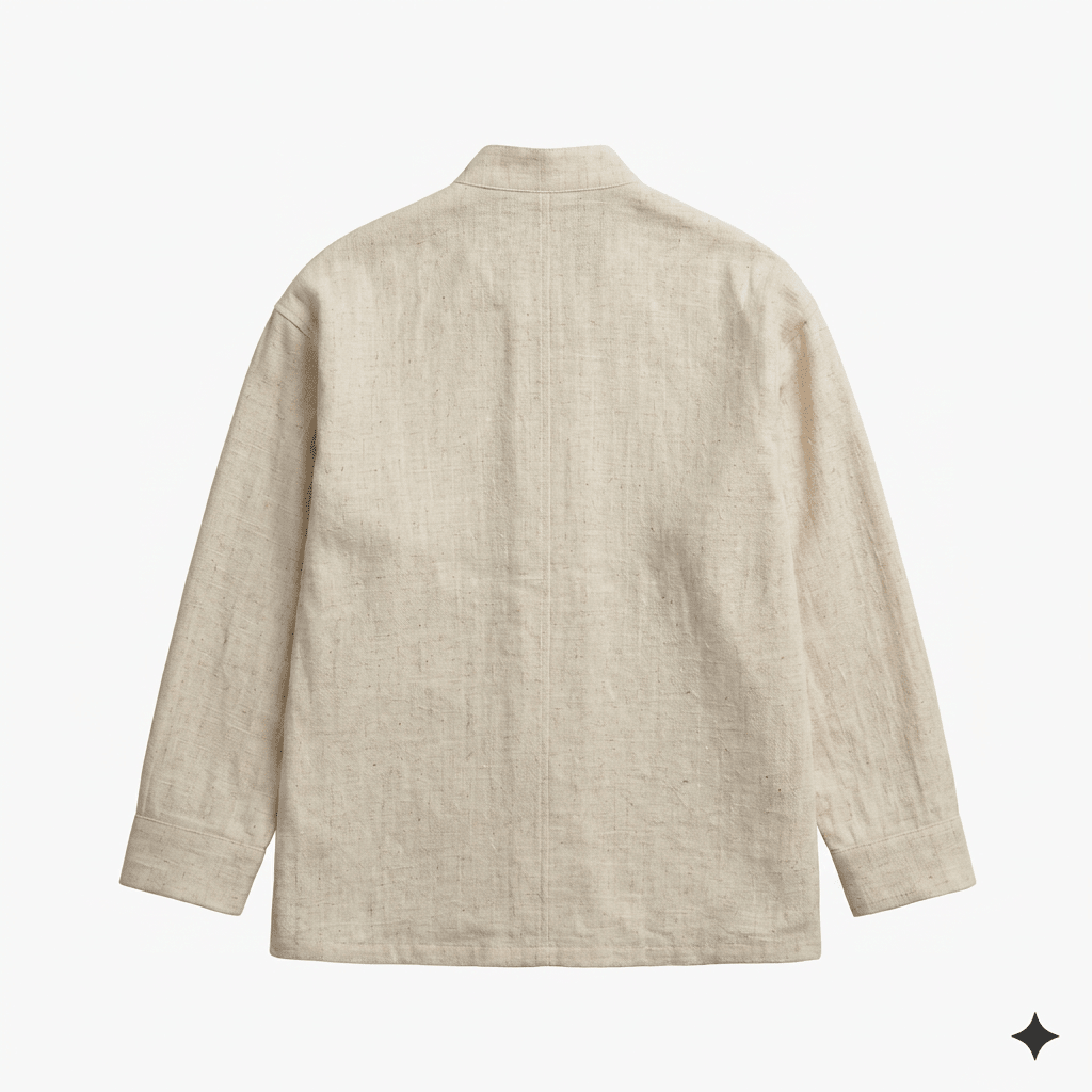 Mandarin Off White Linen Shirt for Men - Naymish Designs