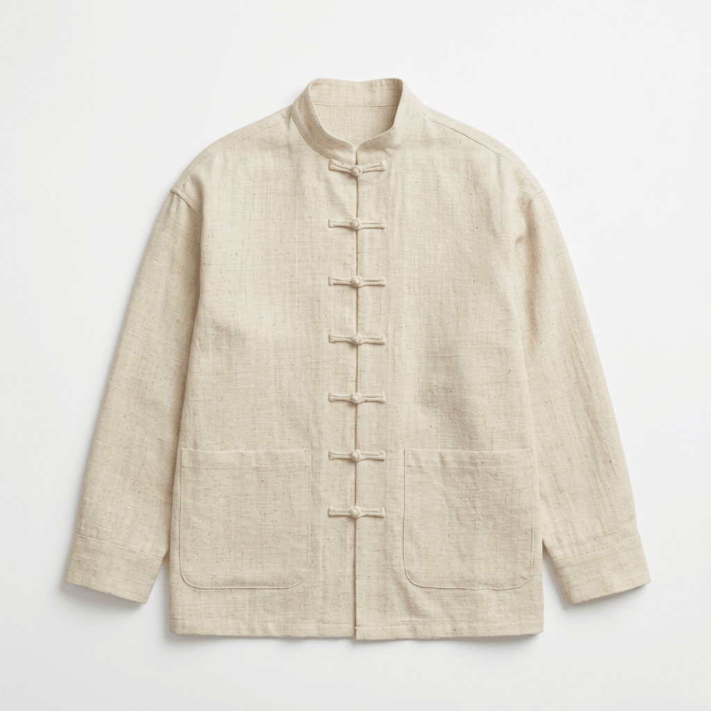Mandarin Off White Linen Shirt for Men - Naymish Designs