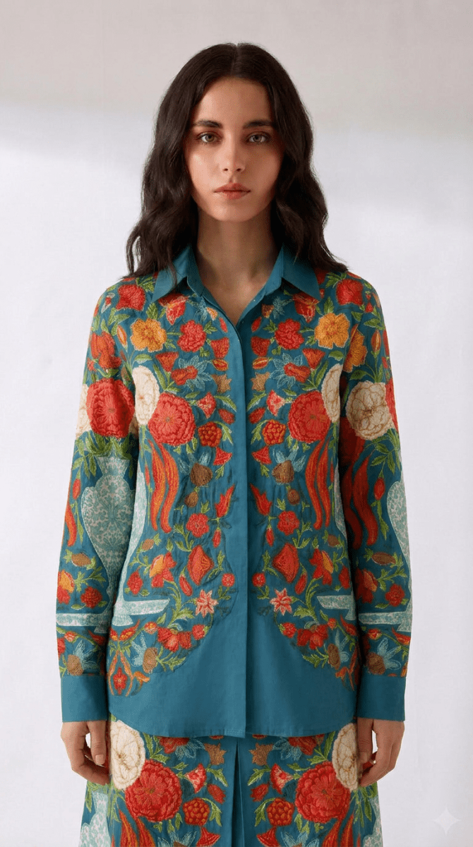 Naymish Cotton Women Shirt — Spring Bloom — Floral — Signature Wear - Naymish Designs