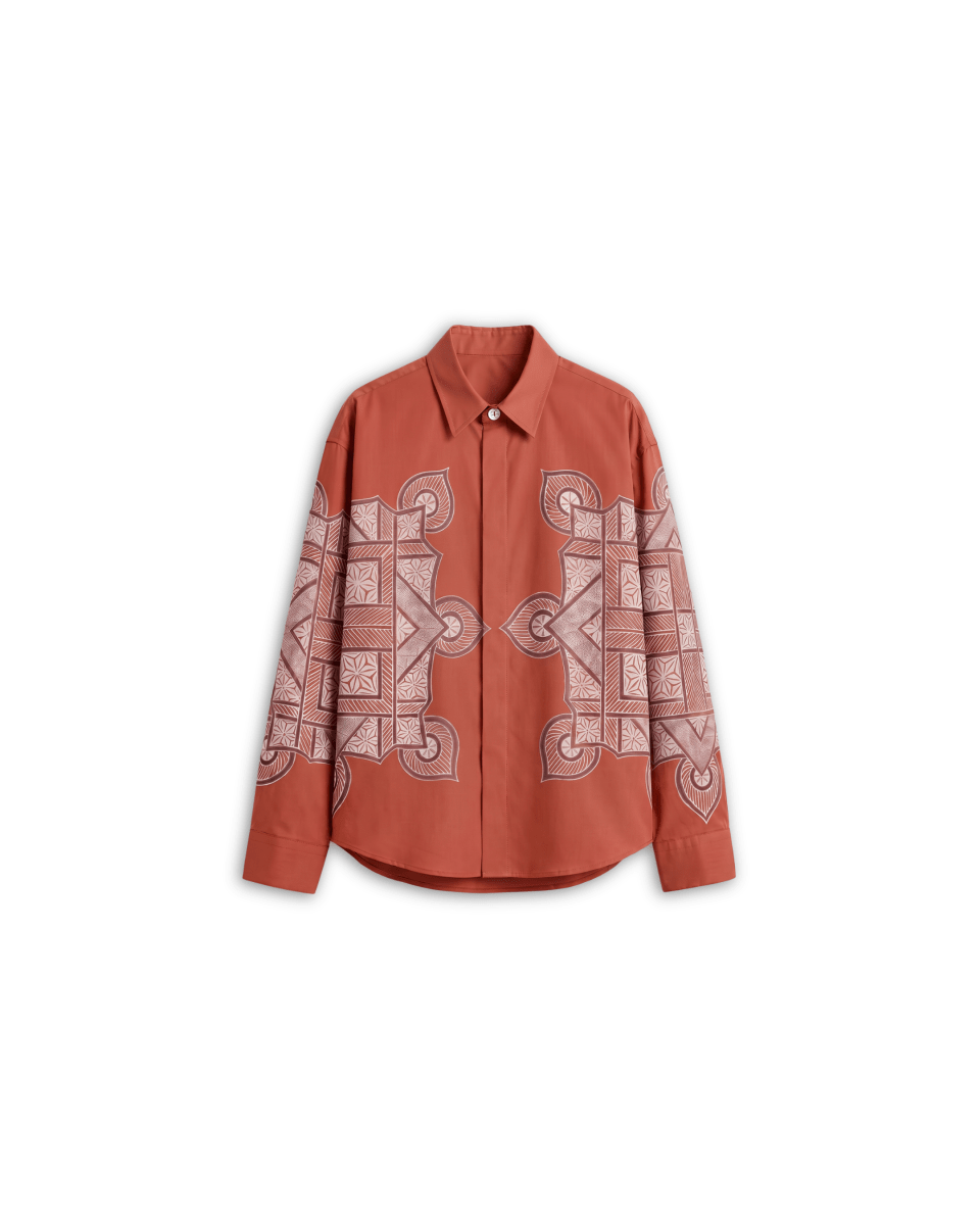 Naymish Giza Cotton Women Shirt — Terra Rangoli — Brown - Naymish Designs