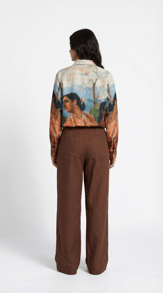 Shakuntala Women - Shirt Women - Raja Ravi Varma - Shirt for Women Luxury Designer | Soft Cotton or Pure Linen - Naymish Designs