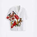 16 Bit Retro Mens Cotton Casual Shirts White Half Sleeve Resort Collar - Naymish Designs