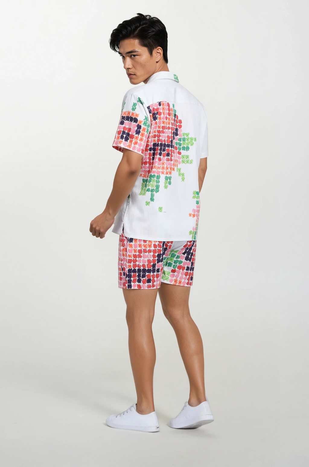 Le Jardin Pixele White Luxury Coord Sets for Men