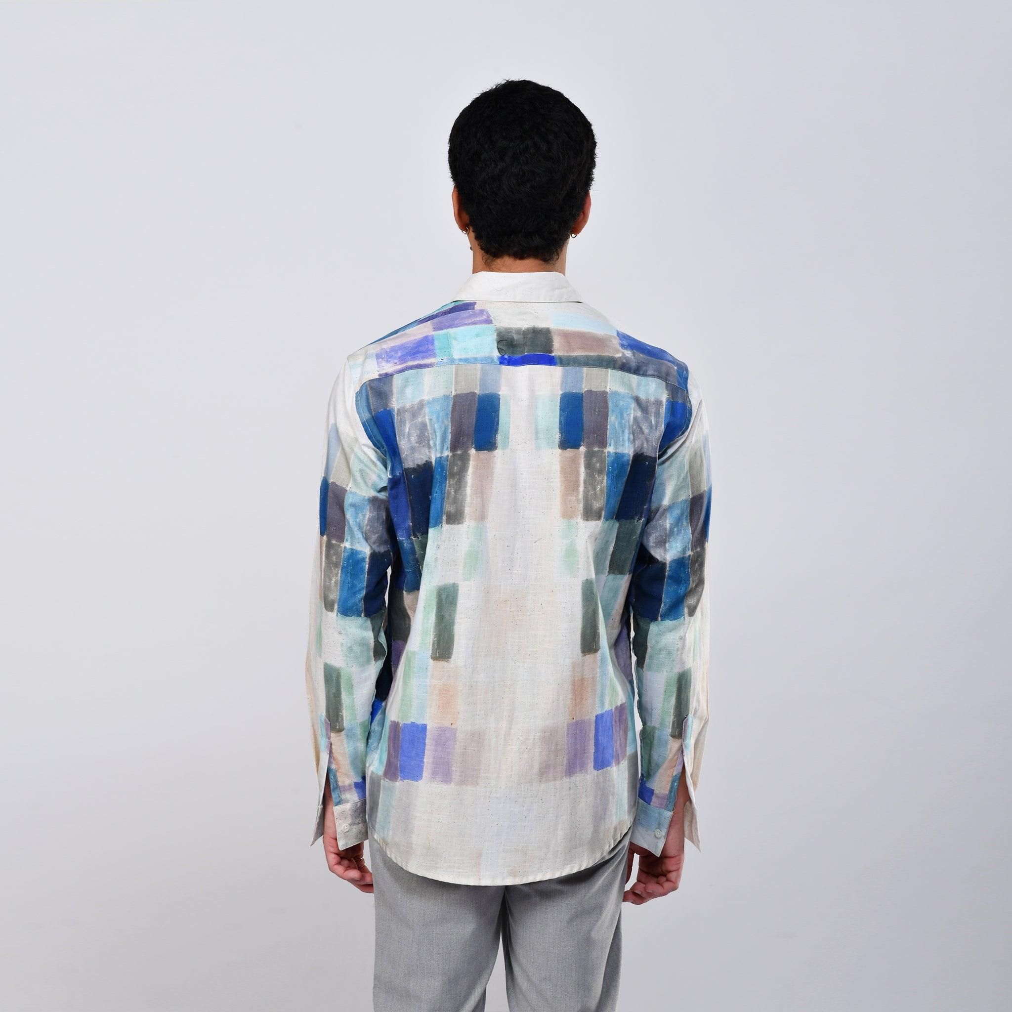 Mosaic White Shirts for Men