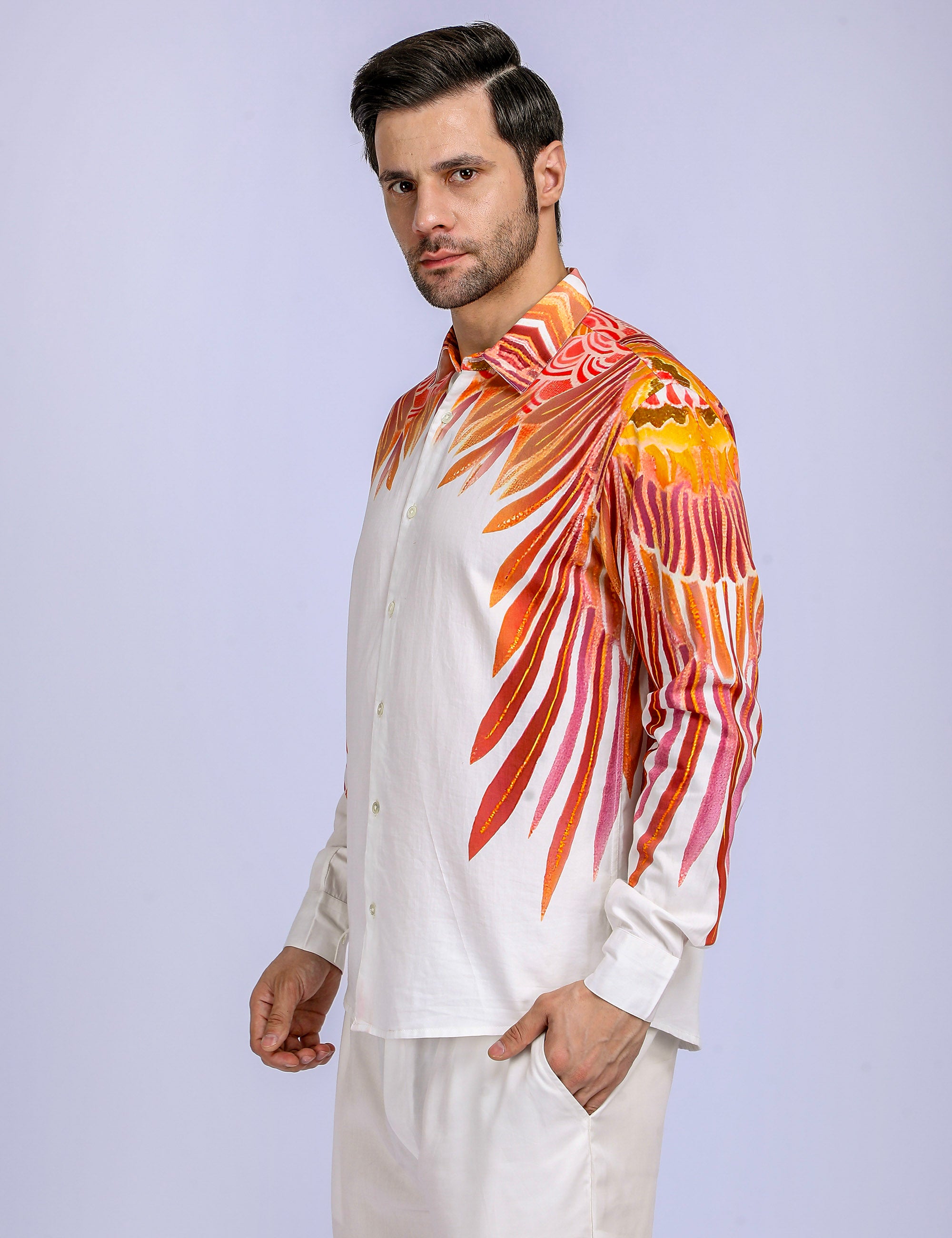 Birds of Flight - White party wear shirts for men