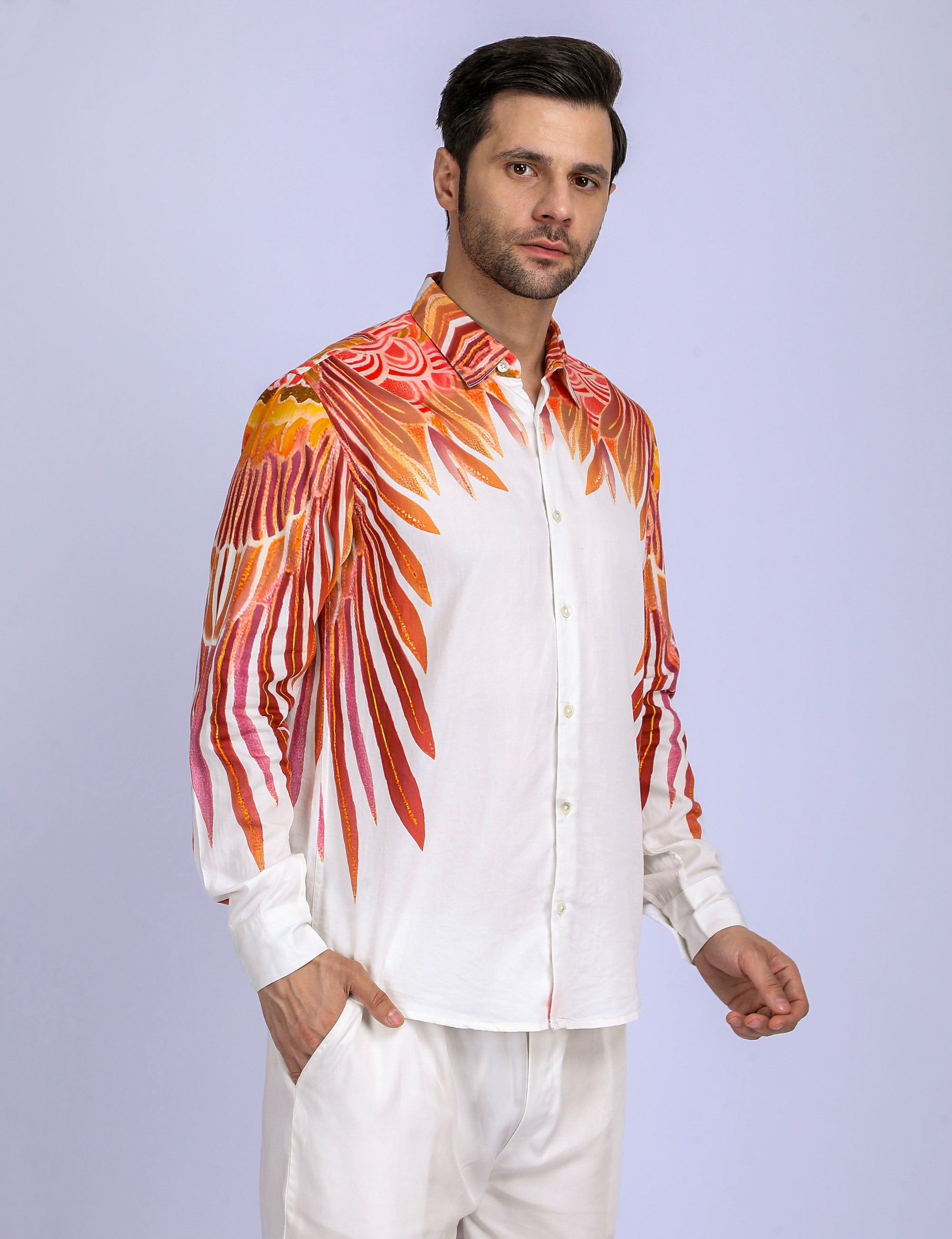 Birds of Flight - White party wear shirts for men