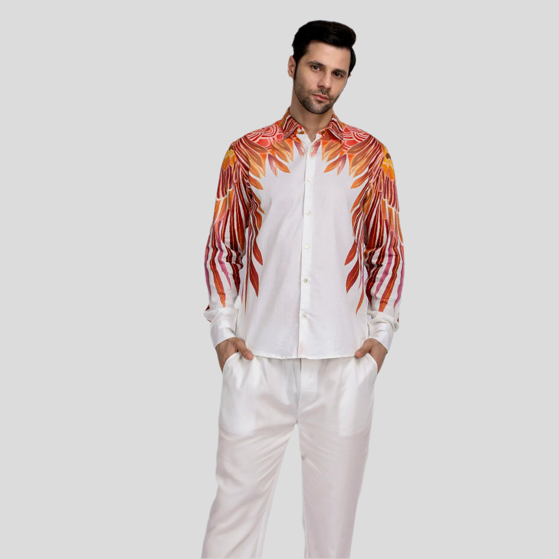Birds of Flight - White party wear shirts for men