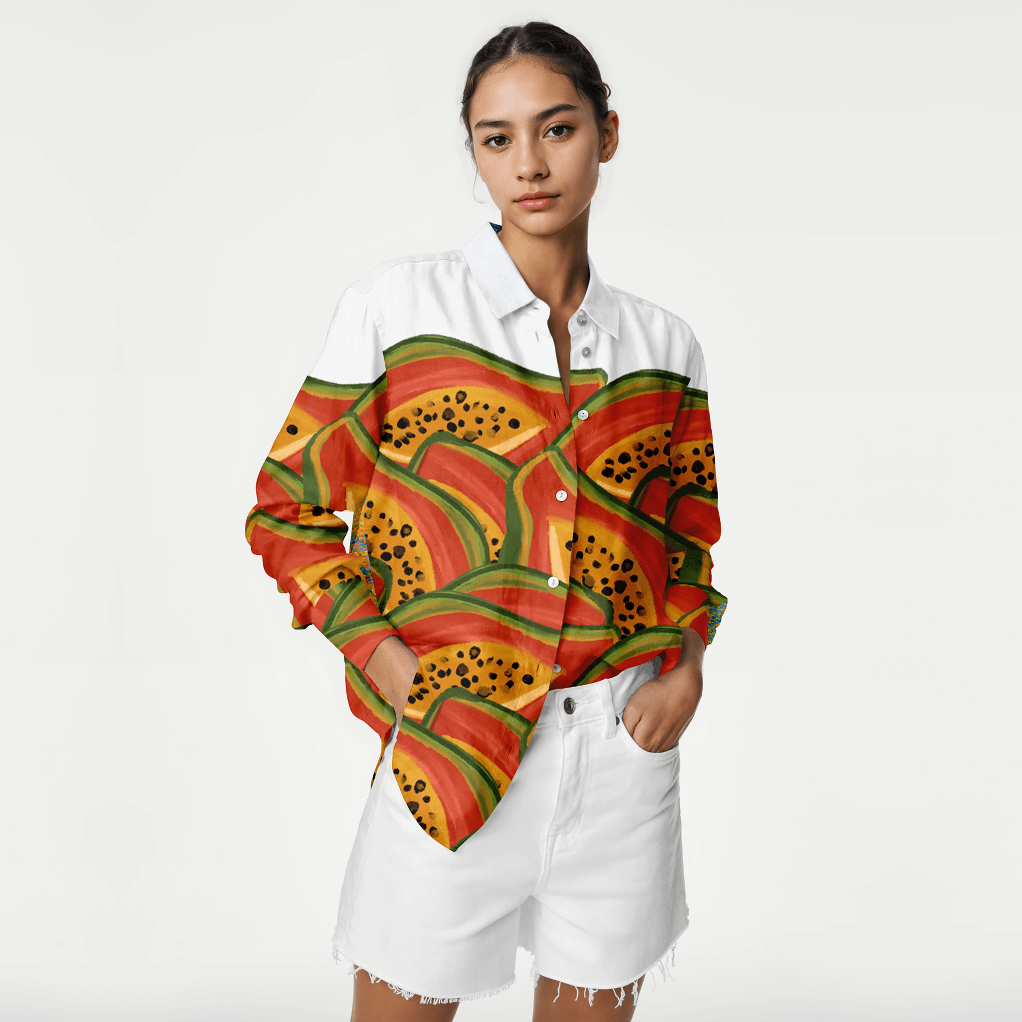 Casual Papaya Shirt Women