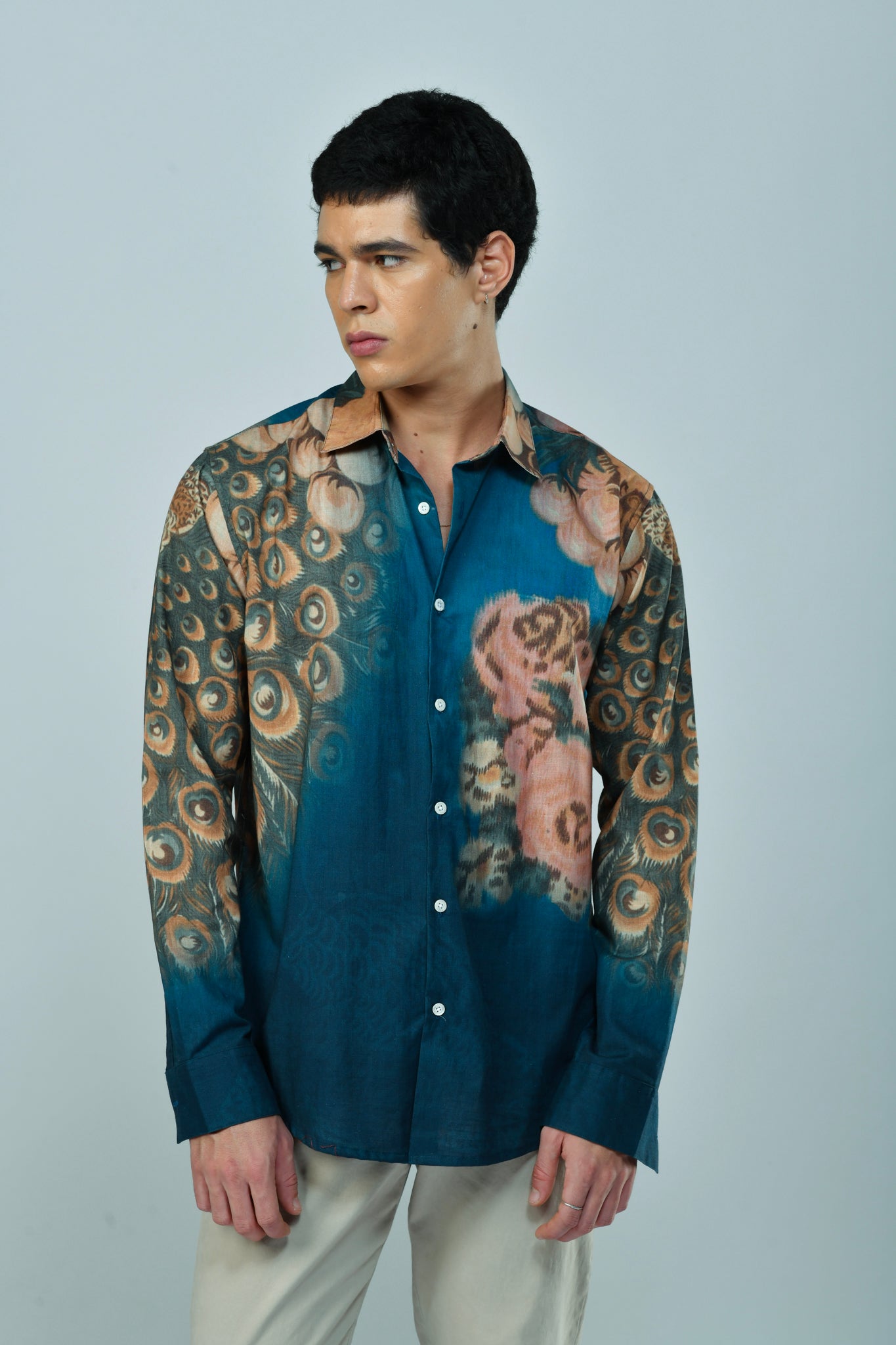 peacock on the wall shirt for men