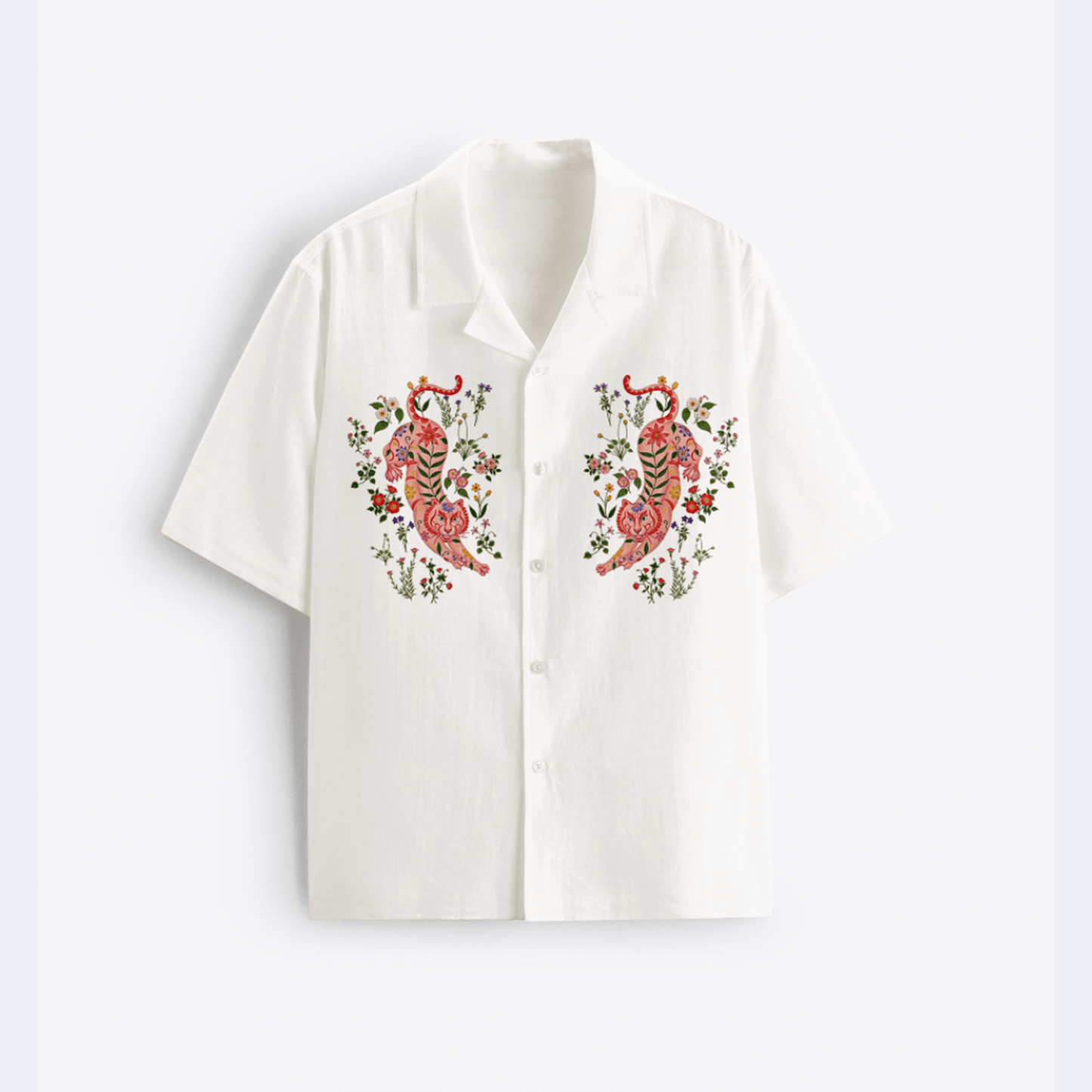 roar roses resort shirts men