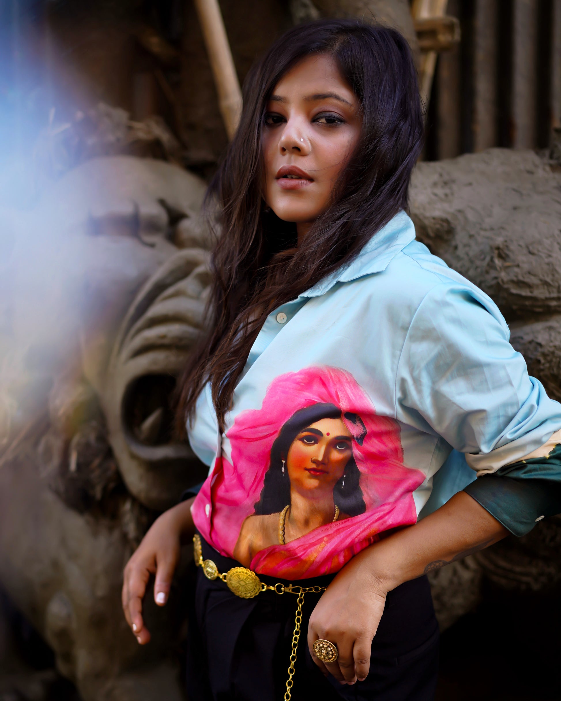 Women Shirts  for Summers in Cotton - Padmini Blue