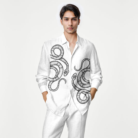 Silver serpent shirt for men's