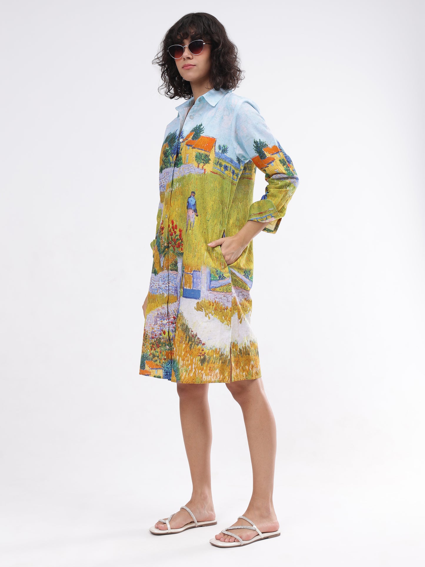 Van Gogh Button Down Dress