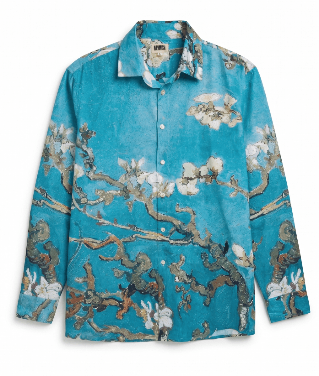 Almond Blossom Shirt for Women Art Shirt now Available in Cotton and Linen - Naymish Designs