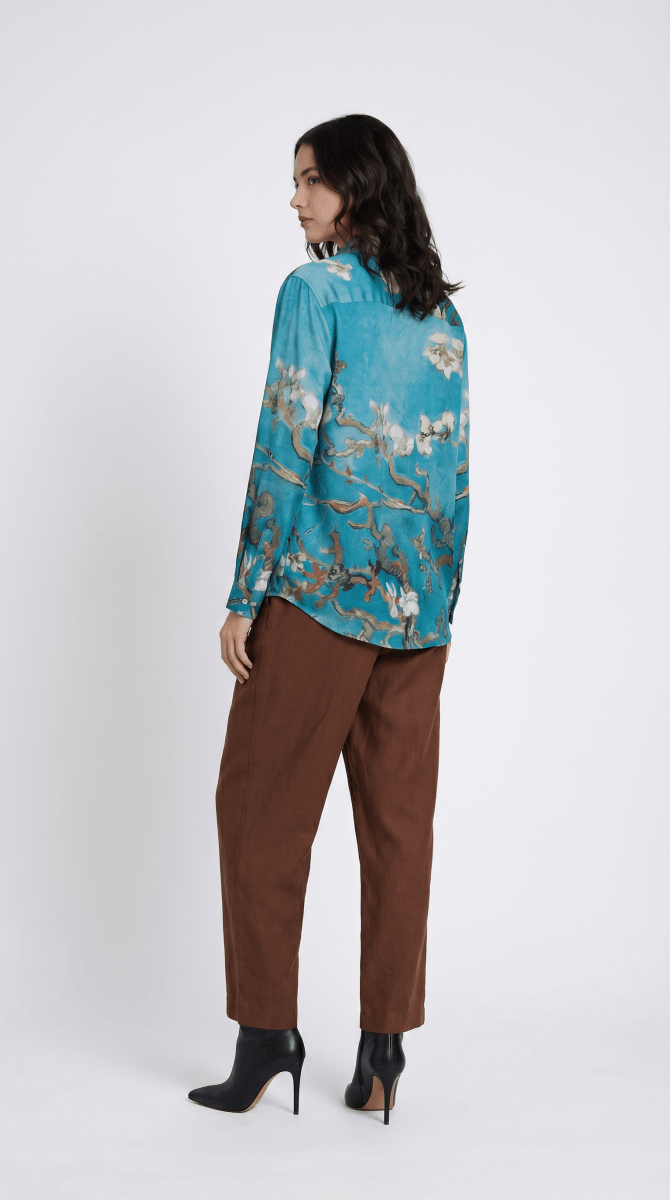 Almond Blossom Shirt for Women Art Shirt now Available in Cotton and Linen - Naymish Designs