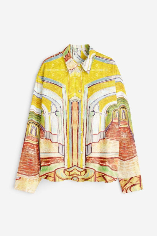 Asylum by Vincent Van Gogh - Yellow shirt for Women Available in Cotton and Linen - Naymish Designs