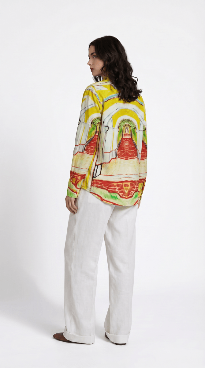 Asylum Shirt Women - by Vincent Van Gogh - Yellow shirt for Women Available in Cotton and Linen - Naymish Designs