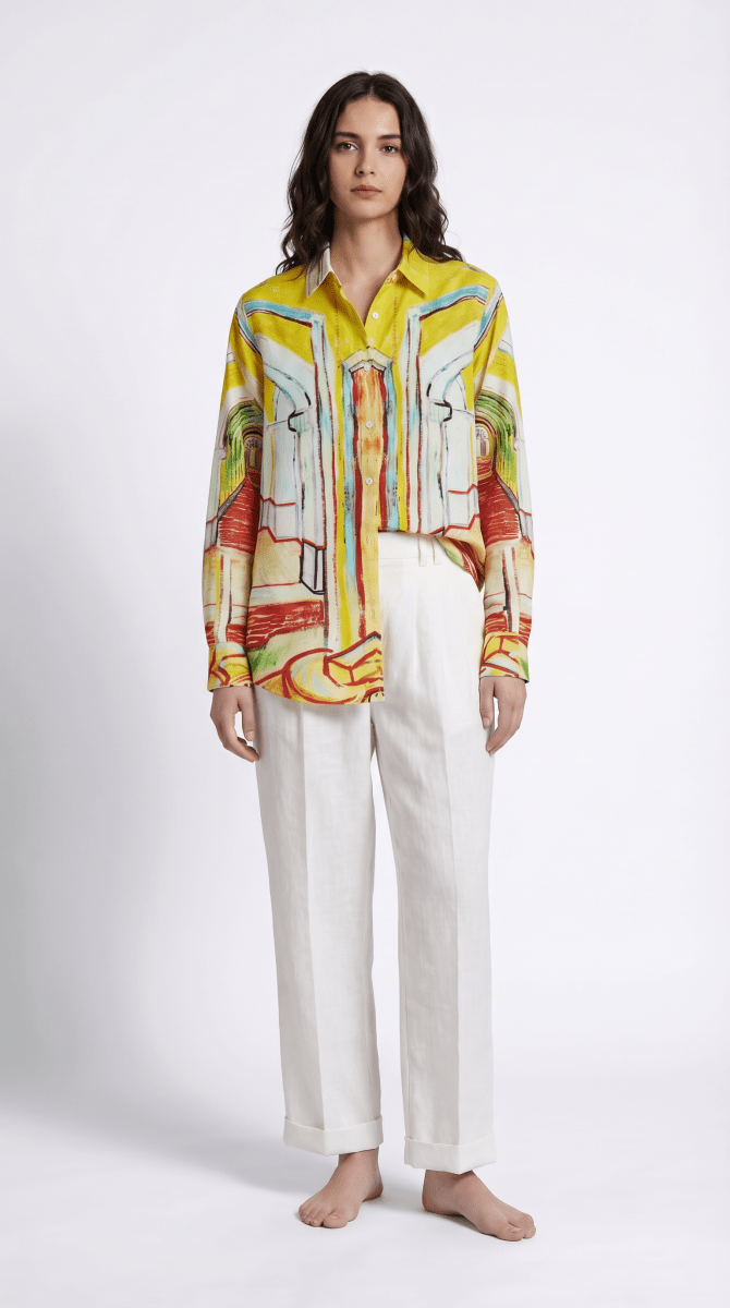 Asylum Shirt Women - by Vincent Van Gogh - Yellow shirt for Women Available in Cotton and Linen - Naymish Designs