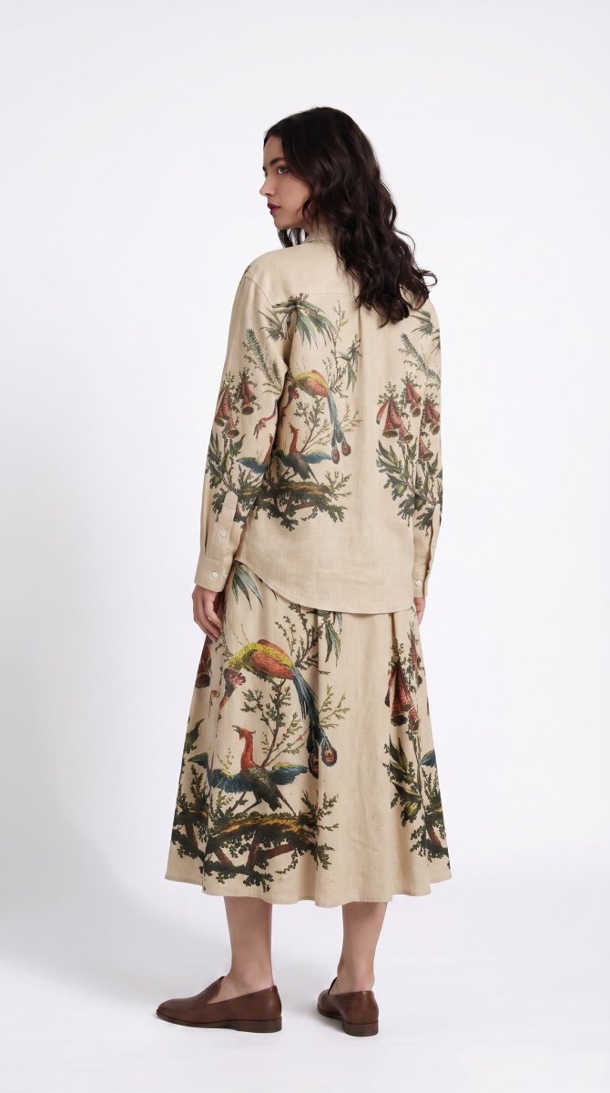 Aviary Bloom Pleated Skirt Women - Naymish Designs
