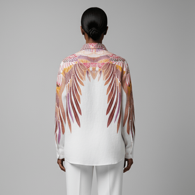 Birds of Flight White Shirt for Women - Naymish Designs