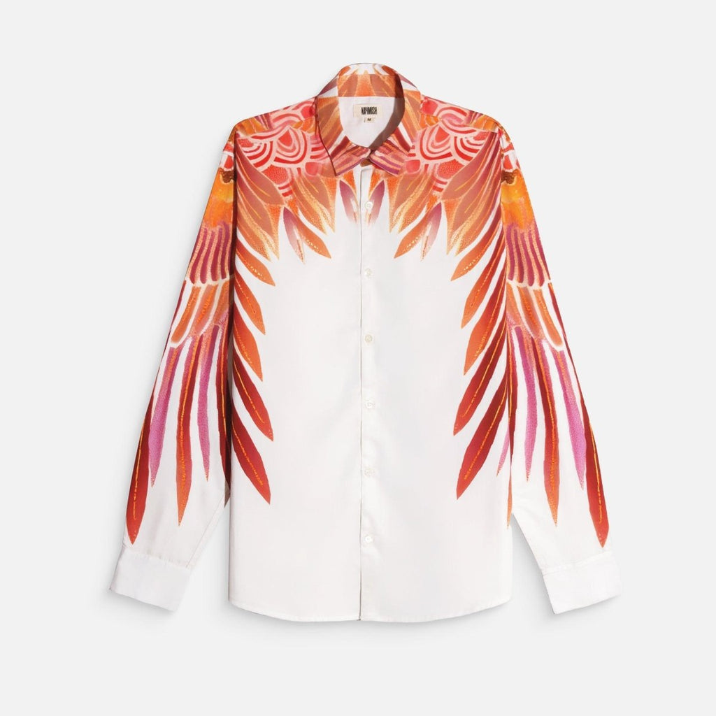 Birds of Flight White Shirt for Women - Naymish Designs