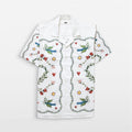 Blissful Meadow - White Summer Shirts for Men - Naymish Designs