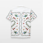 Blissful Meadow - White Summer Shirts for Men - Naymish Designs