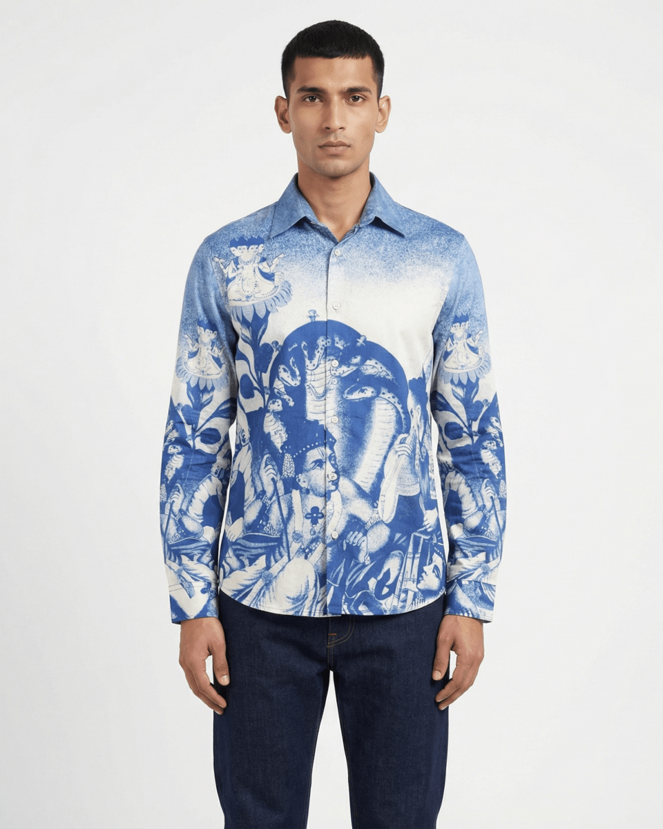 Brahma Shirt Men - Luxury Designer Shirt | Pure Linen | Partywear shirt for Men - Naymish Designs