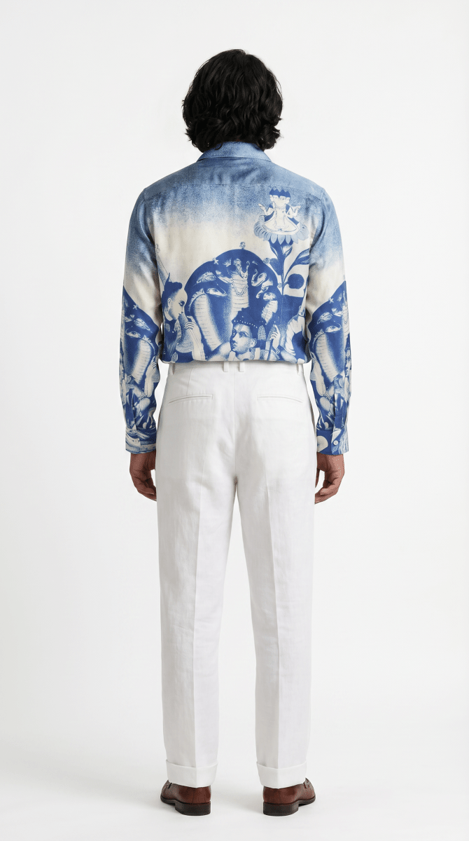 Brahma Shirt Men - Luxury Designer Shirt | Pure Linen | Partywear shirt for Men - Naymish Designs