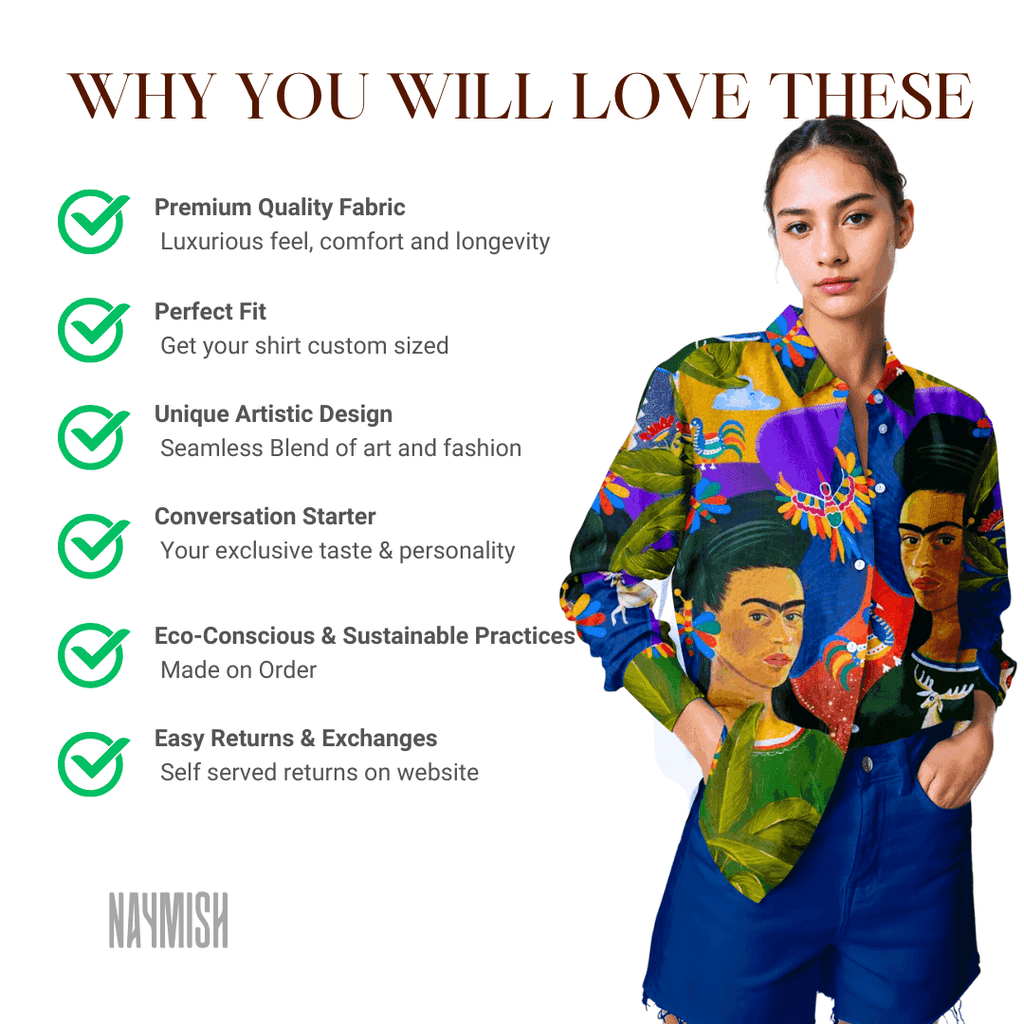 Farmhouse Women Skyblue Van Gogh Art Shirt Available in Cotton and Linen options - Naymish Designs