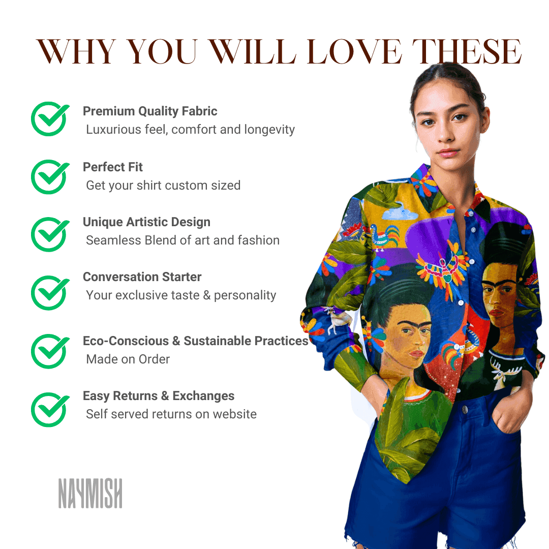 Farmhouse Women Skyblue Van Gogh Art Shirt Available in Cotton and Linen options - Naymish Designs