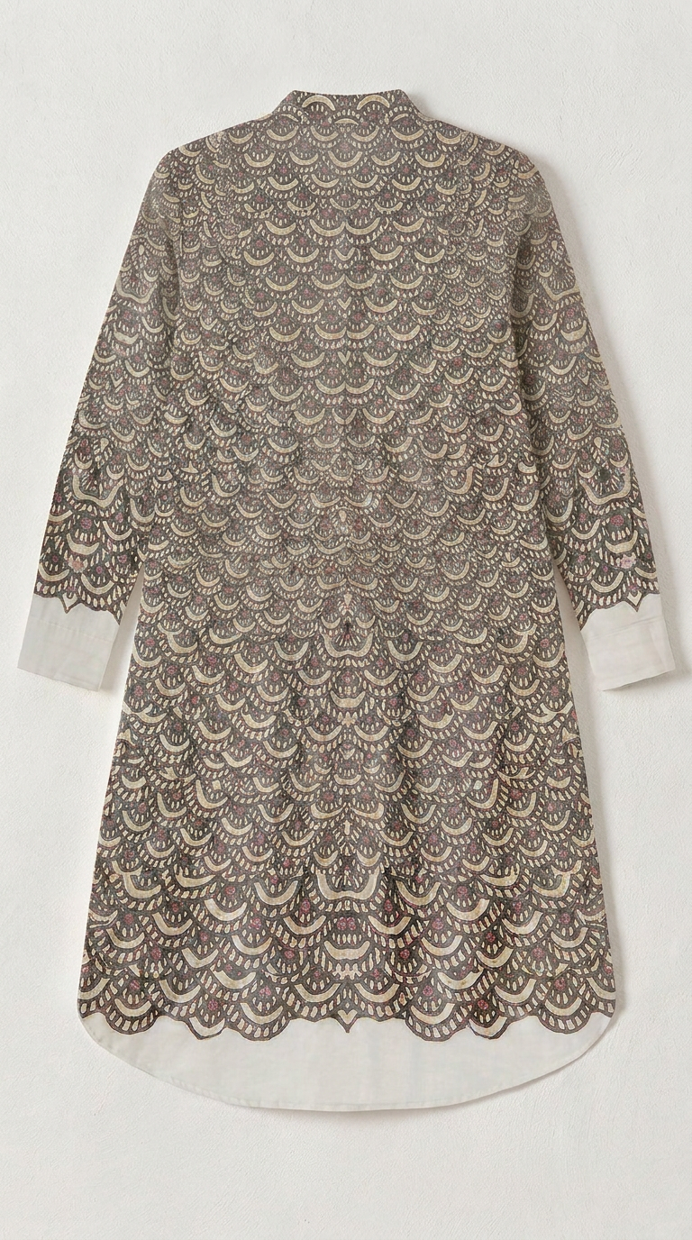 Fish Scale Kurta Women flat back view