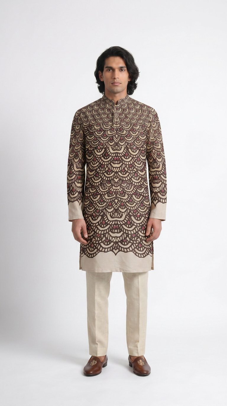 Fish Scale Kurta Men front view
