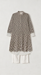 Fish Scale Kurta Women flat front view
