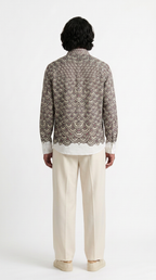 Fish Scale Shirt Men back model view