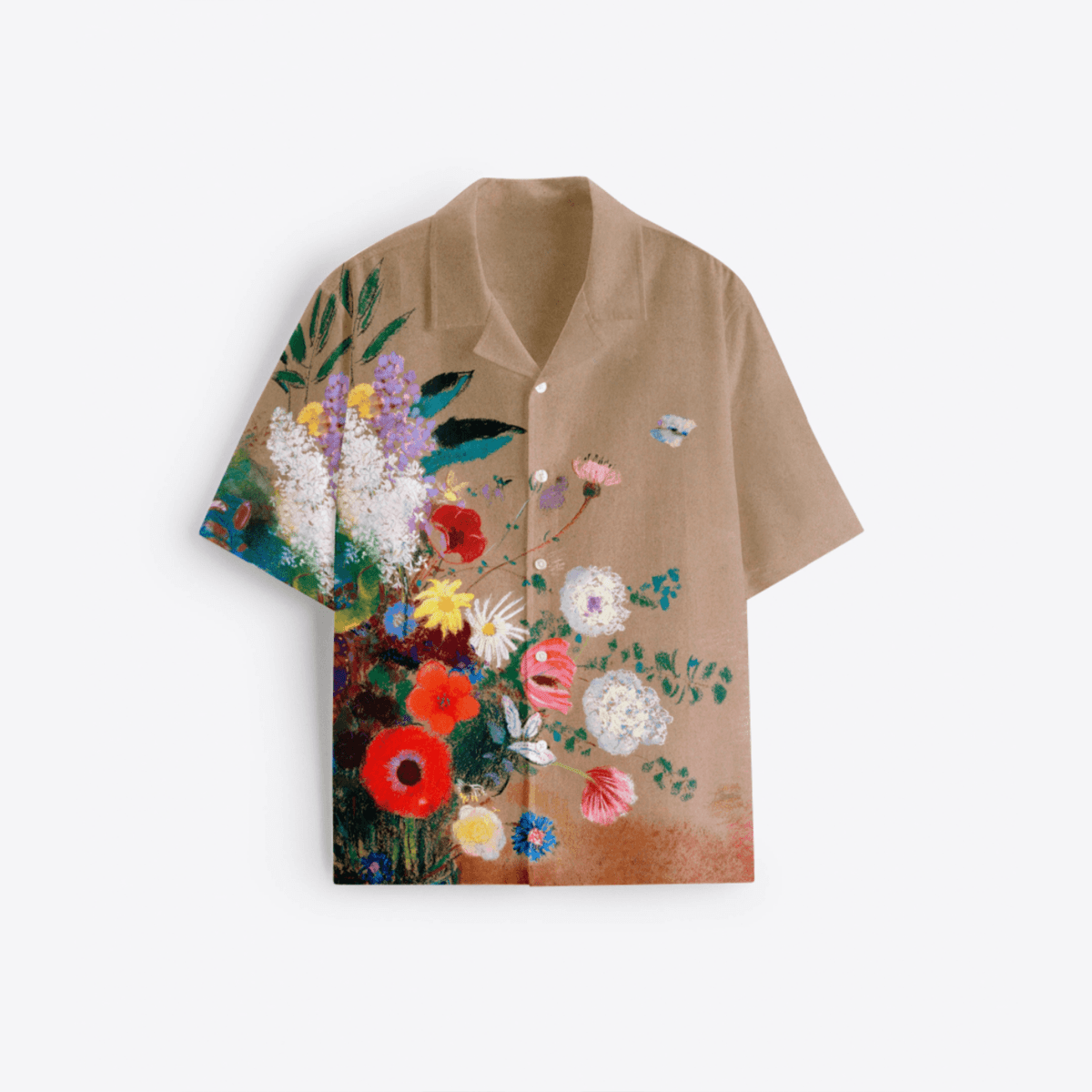 Floral Retreat - Brown party wear shirts for men - Naymish Designs