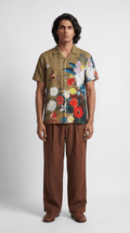 Floral Retreat Shirt Men - Brown party wear shirts for men - Naymish Designs