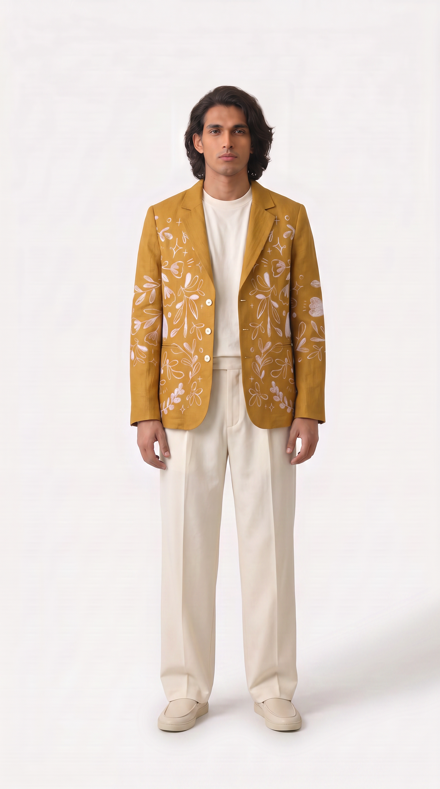 Flowerchild Blazer Men Yellow