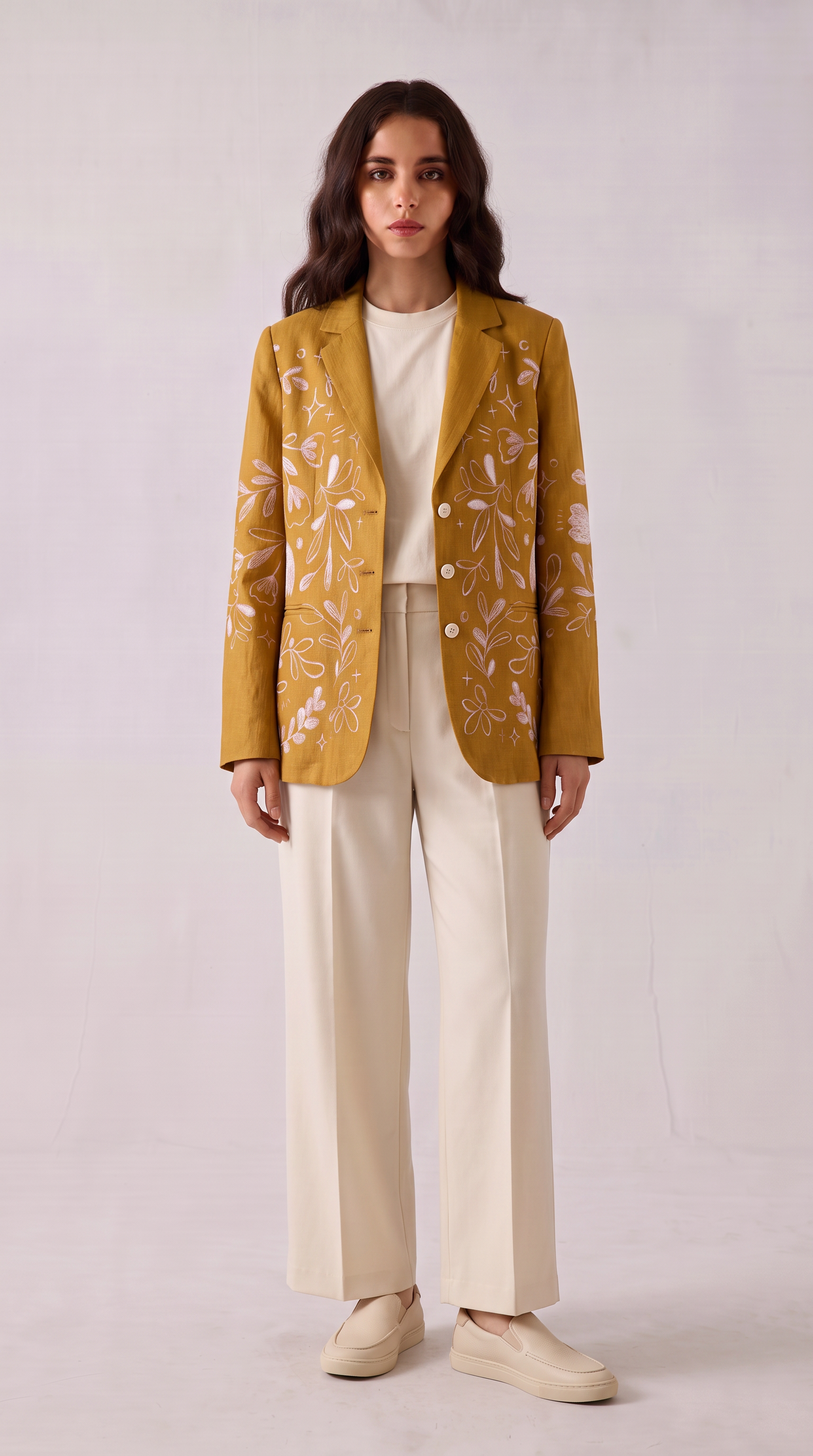 Flowerchild Blazer Women Yellow