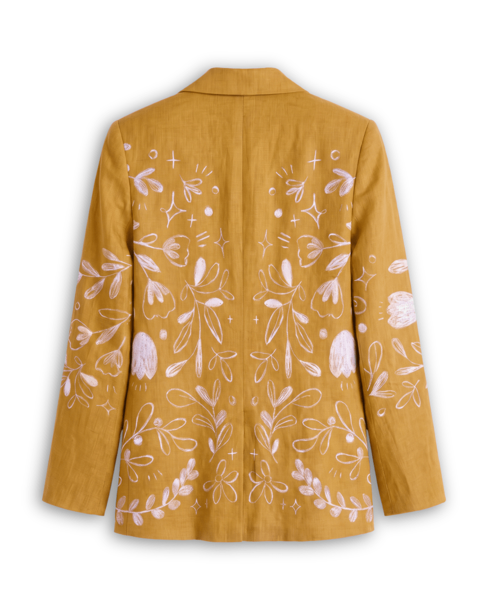 Flowerchild Blazer Women Yellow - Naymish Designs