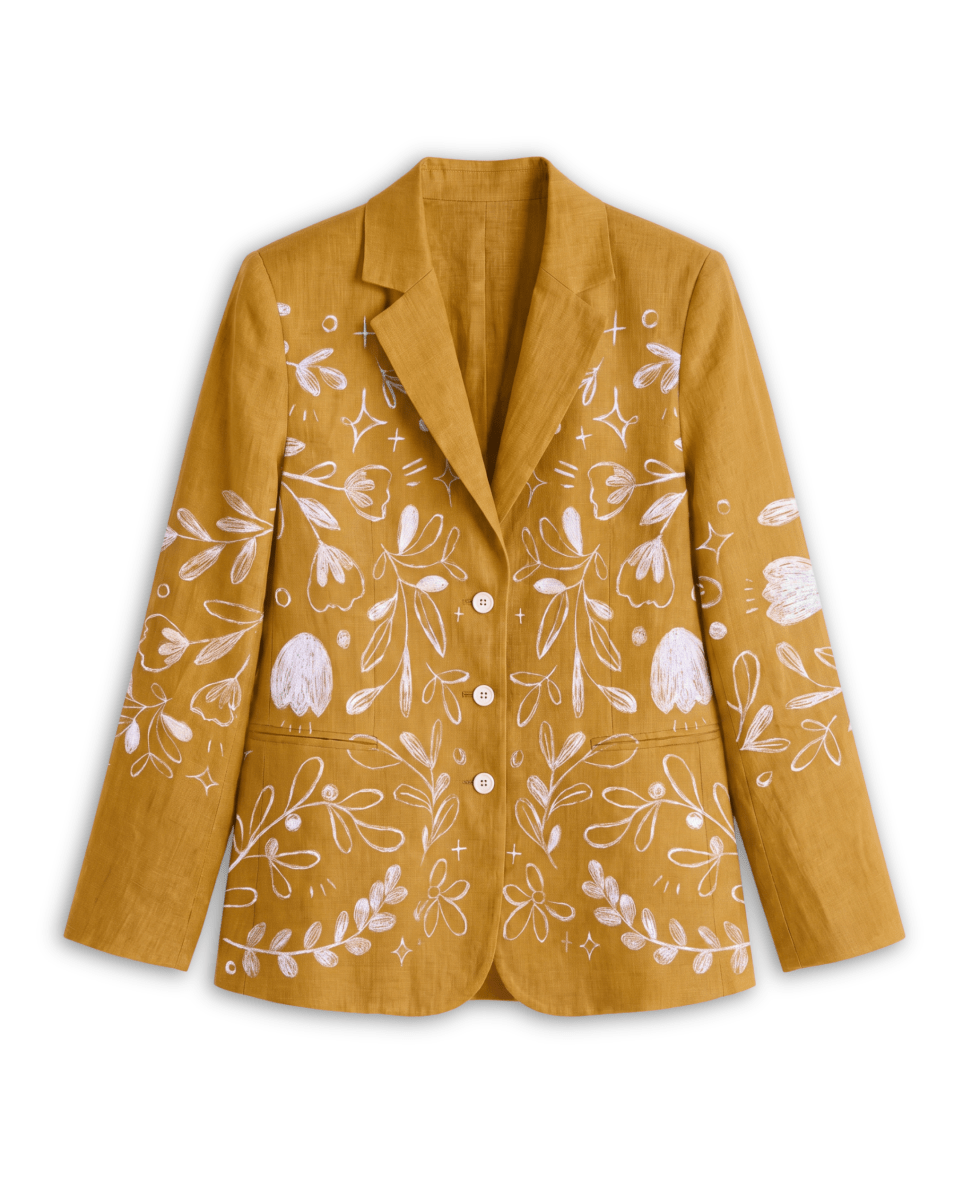 Flowerchild Blazer Women Yellow - Naymish Designs