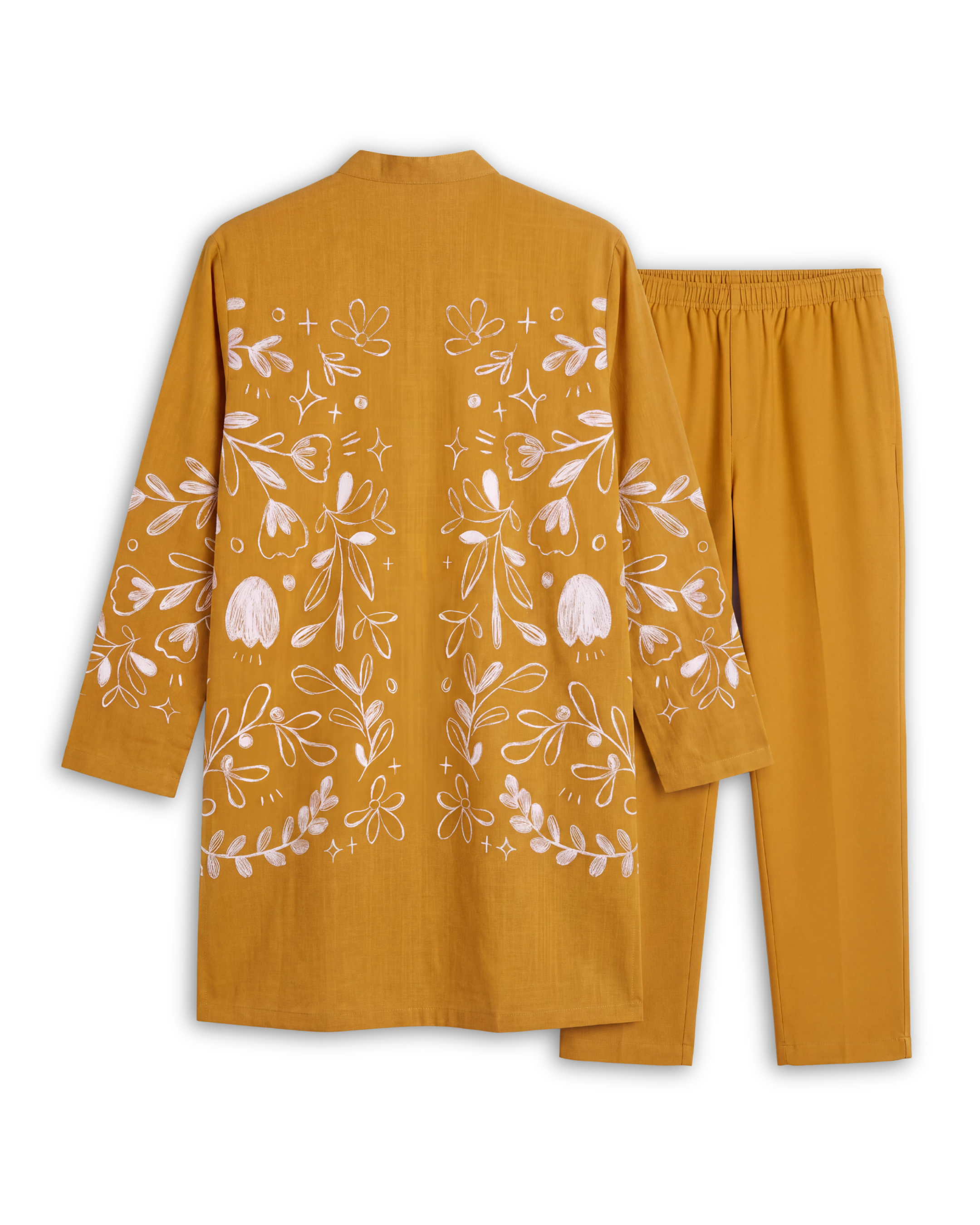 Flowerchild Kurta Set Yellow Men