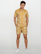 Flowerchild Yellow Mustard Luxury Shirts for Men - Naymish Designs