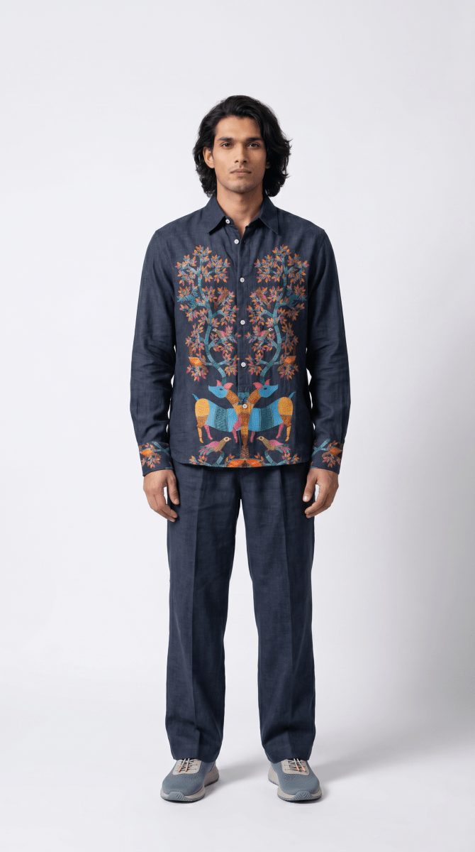 Gond Art Shirt Men - Serene - Naymish Designs